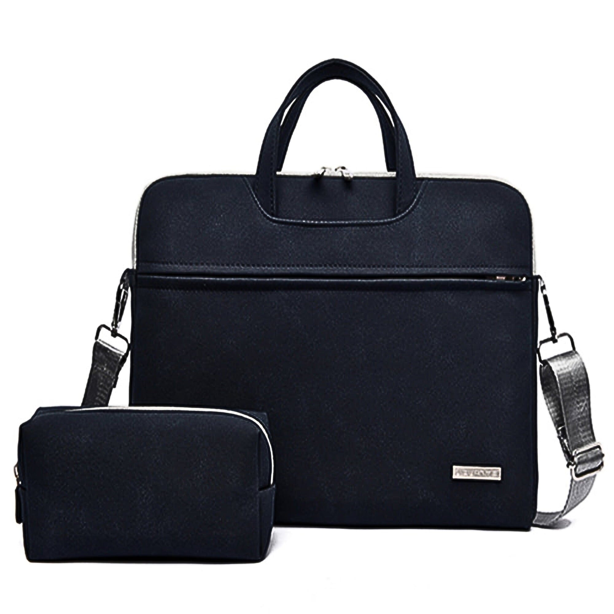 Leder-Laptoptasche mit Kosmetiktasche | 13-15 Zoll