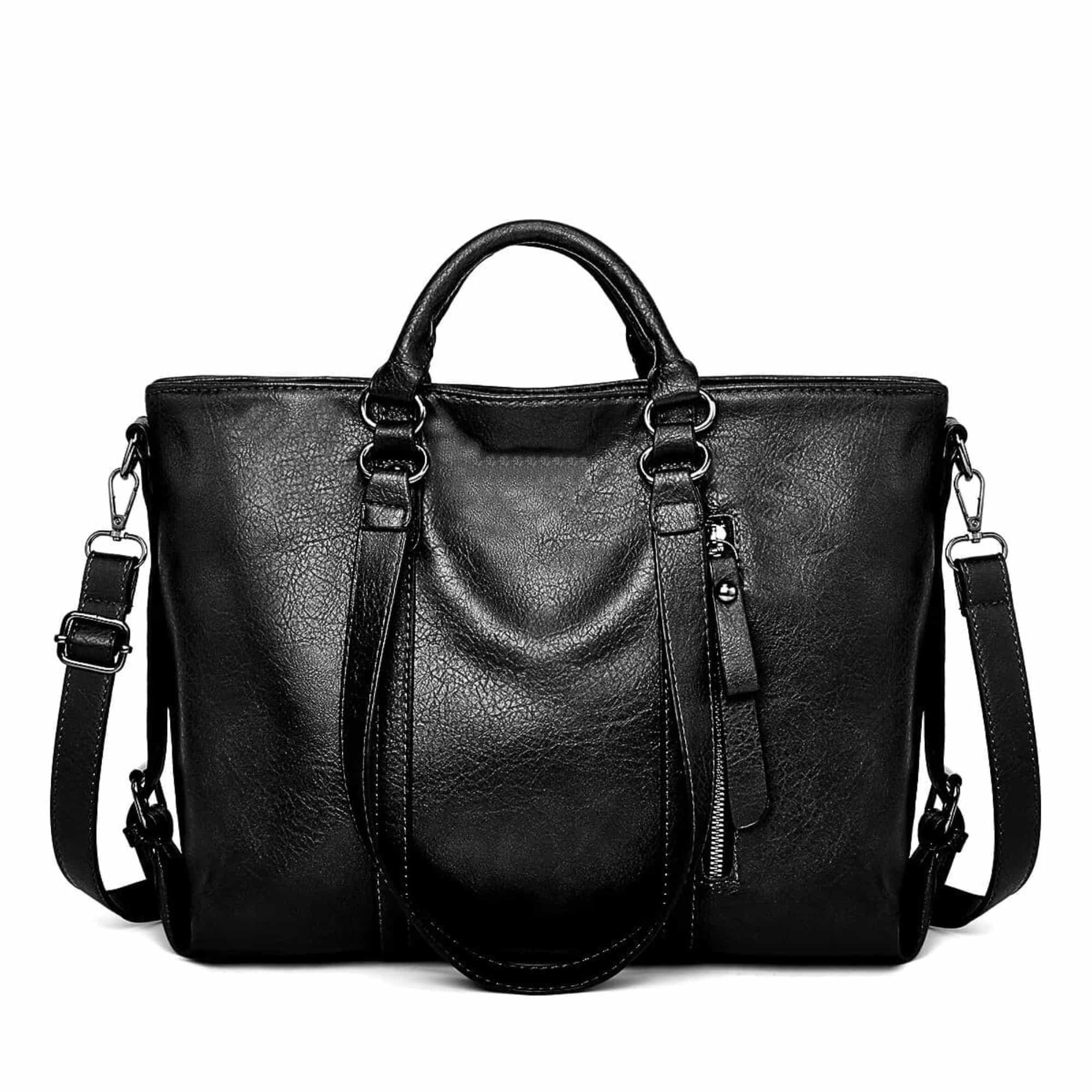 Leder Handtasche Damen Groß Shopper Umhängetasche Laptoptasche 14 Zoll - LyneaAya