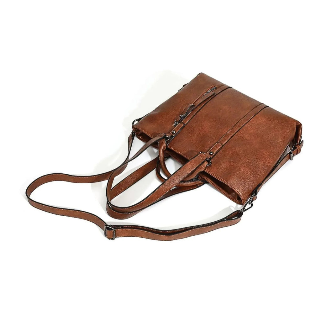 Leder Handtasche Damen Groß Shopper Umhängetasche Laptoptasche 14 Zoll - LyneaAya