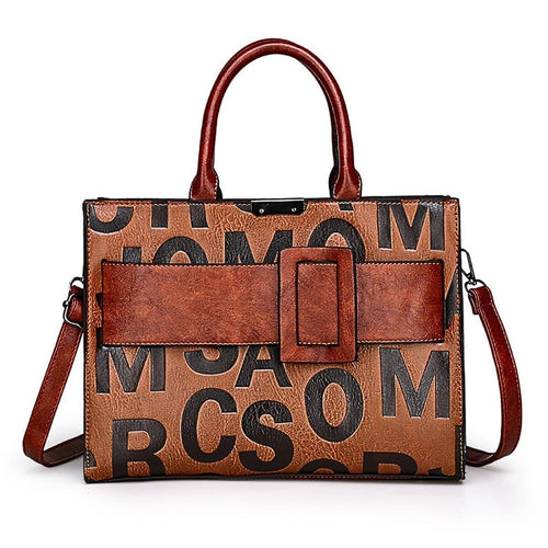 Handtasche Damen Leder | Buchstaben-Prägung - LyneaAya