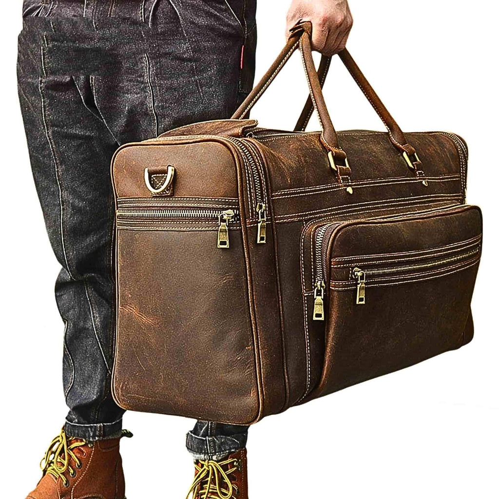 Leder Reisetasche Weekender Vintage | Crazy Horse Leder Duffle Bag - LyneaAya