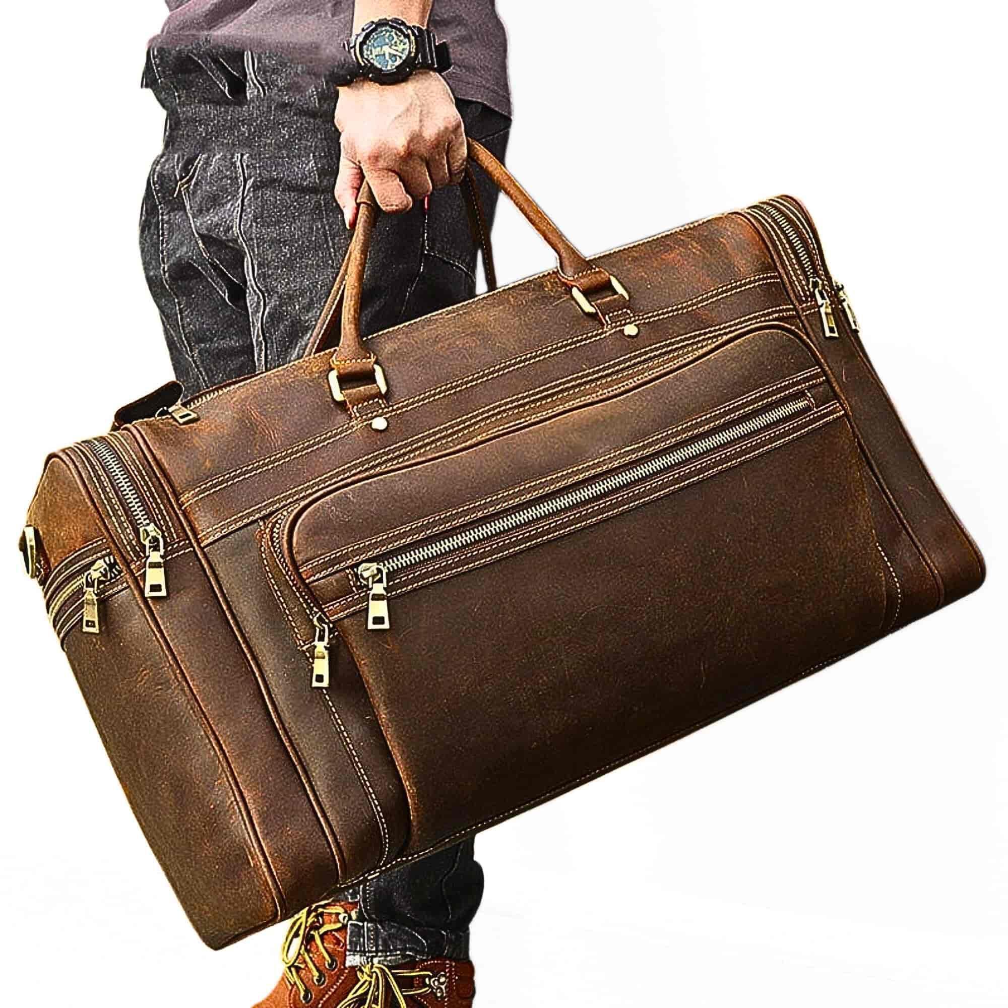 Leder Reisetasche Weekender Vintage | Crazy Horse Leder Duffle Bag - LyneaAya