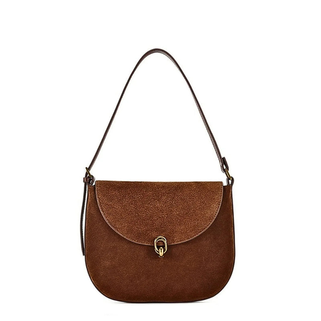 Braune Schultertasche aus echtem Leder - LyneaAya