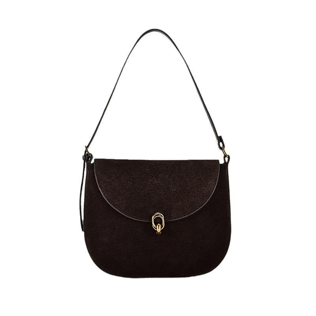 Braune Schultertasche aus echtem Leder - LyneaAya