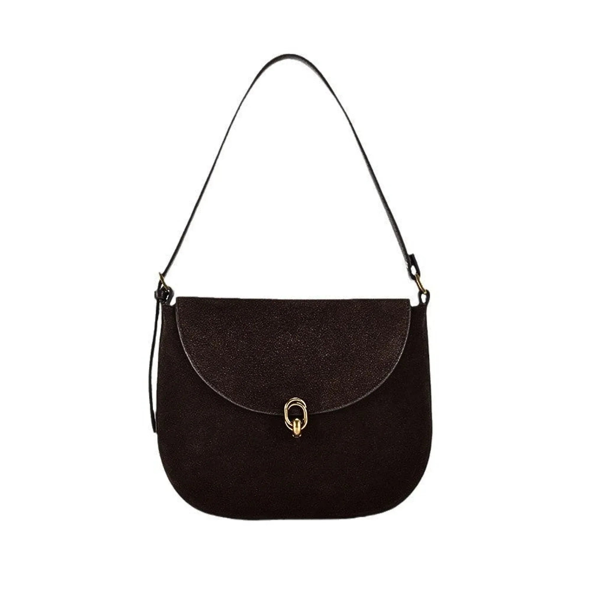 Braune Schultertasche aus echtem Leder - LyneaAya