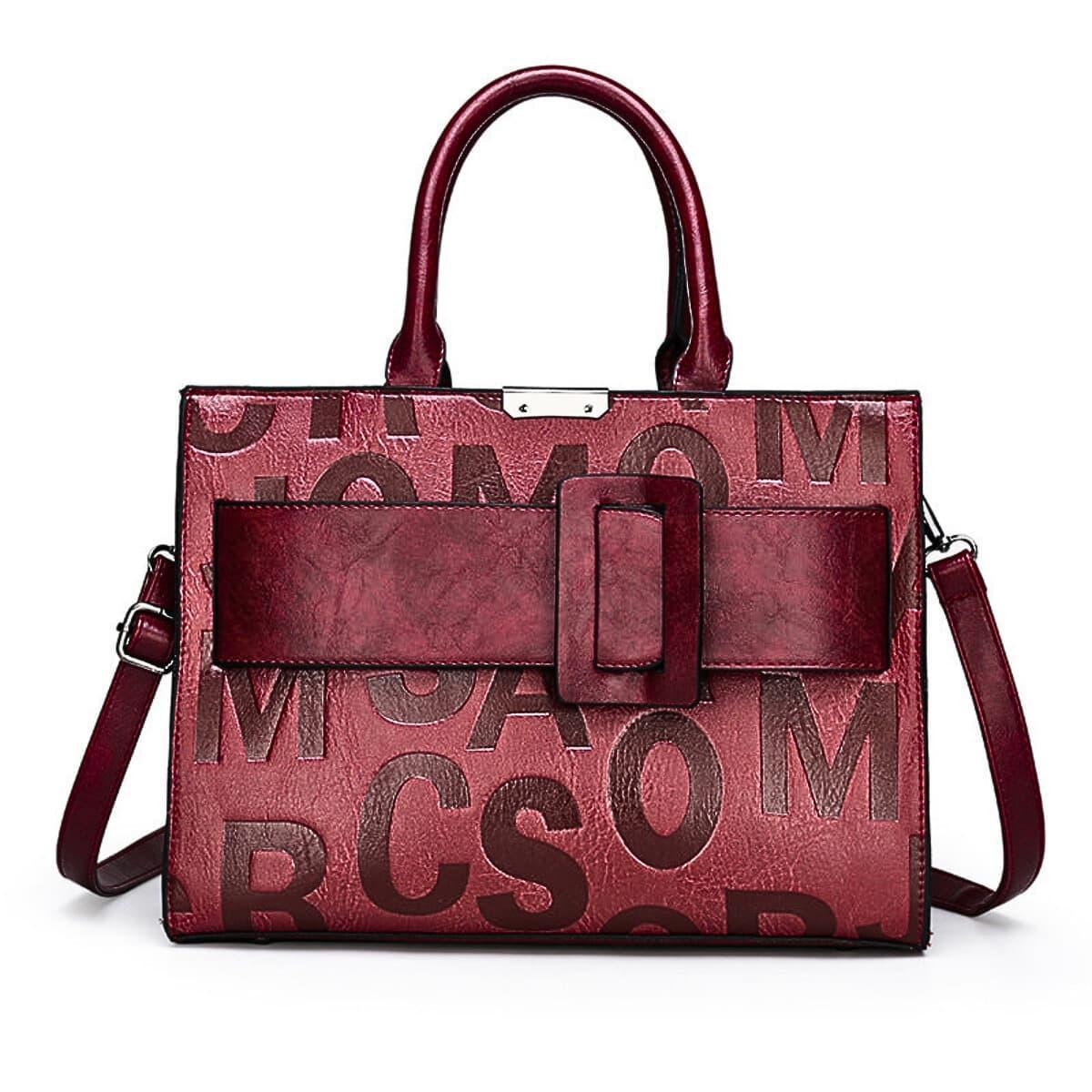 Handtasche Damen Leder | Buchstaben-Prägung - LyneaAya