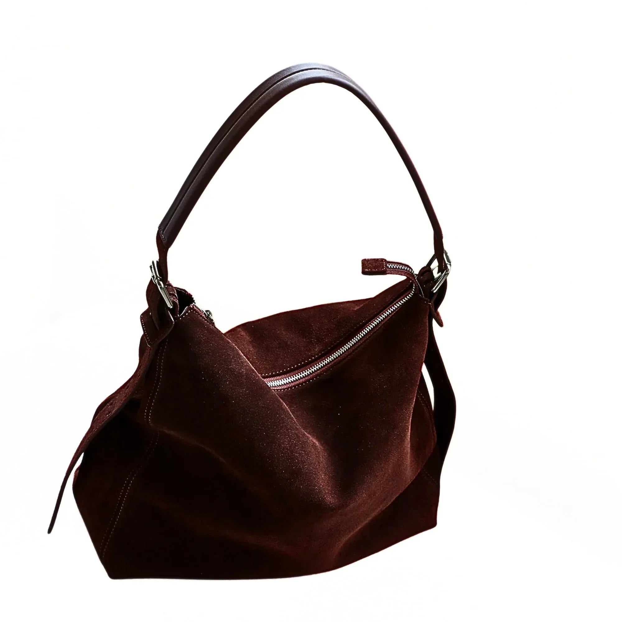 Wildleder Hobo Bag Damen – Elegante Schultertasche aus Echtleder - LyneaAya