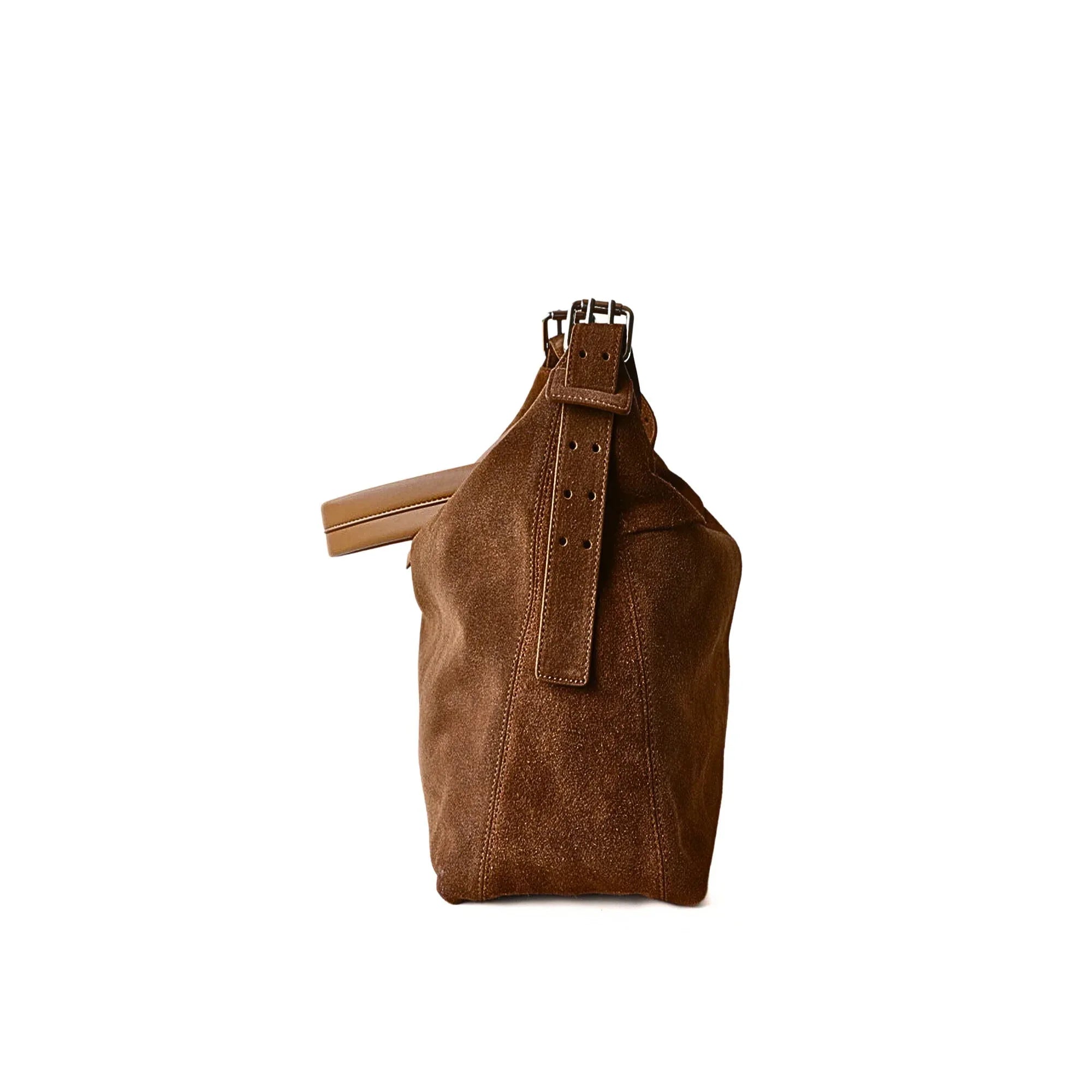 Wildleder Hobo Bag Damen – Elegante Schultertasche aus Echtleder - LyneaAya