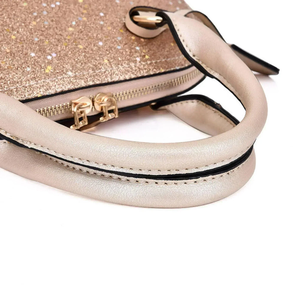 Glitzer Dome Handtasche mit Crossbody-Riemen - LyneaAya