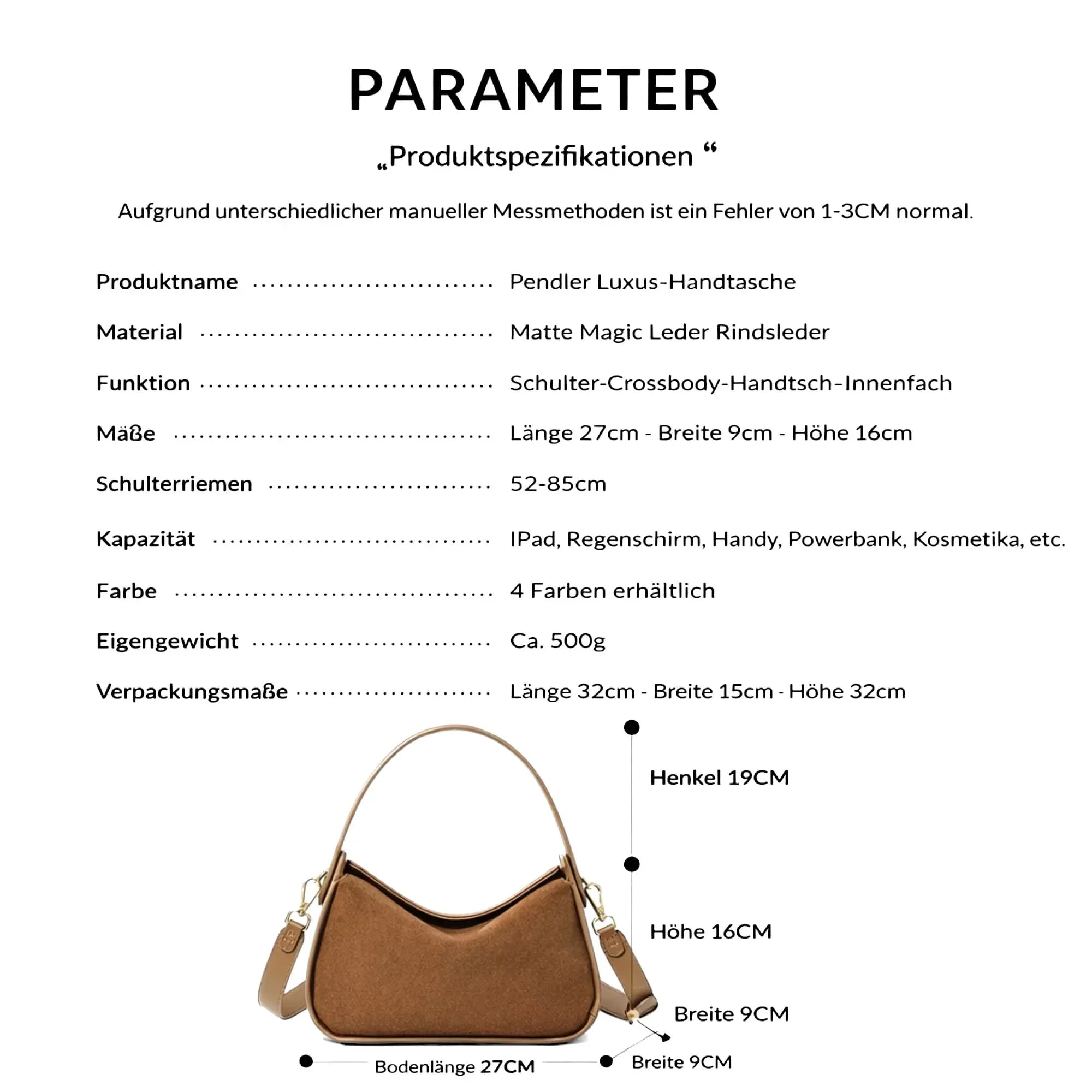 Wildleder Crossbody Bag – Luxus Handtasche - LyneaAya