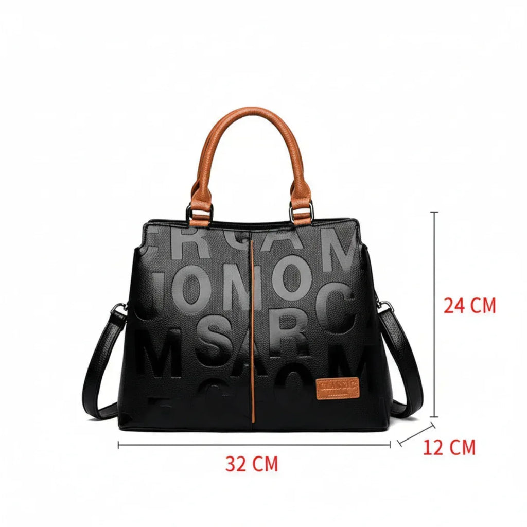 Handtasche Damen Schwarz | Business Ledertasche - LyneaAya