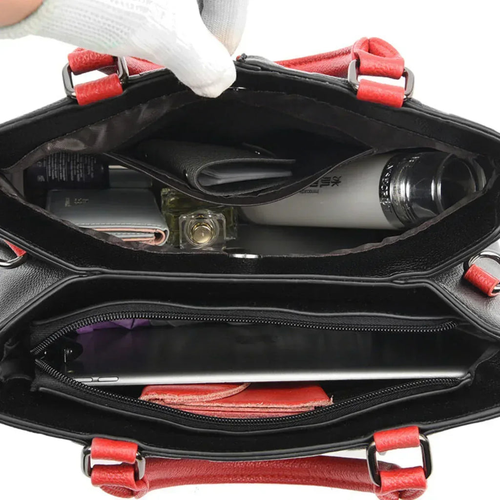 Handtasche Damen Schwarz | Business Ledertasche - LyneaAya