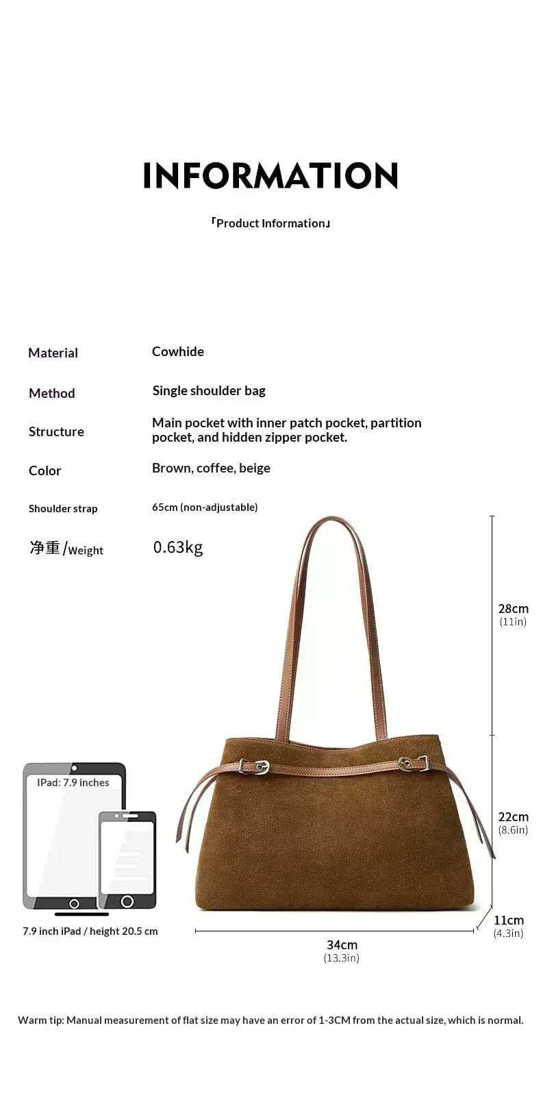 Kork Schultertasche Damen – Nachhaltige Leder Tasche - LyneaAya