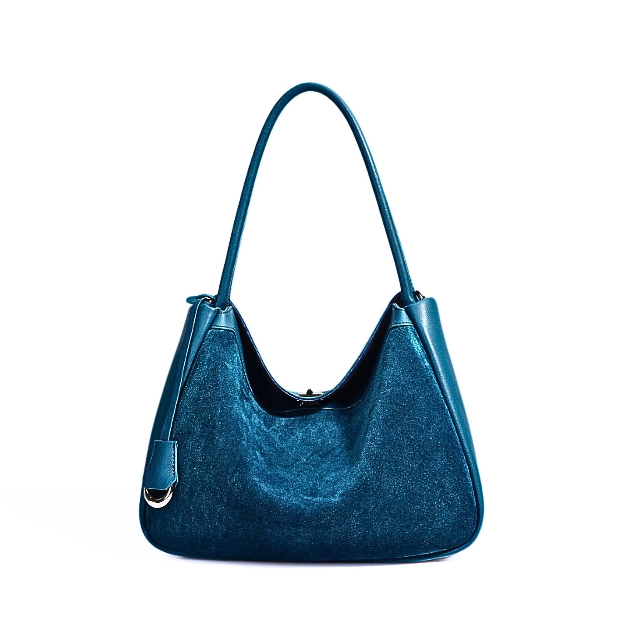 Vielseitige Leder-Schultertasche aus mattem Rindsleder - LyneaAya