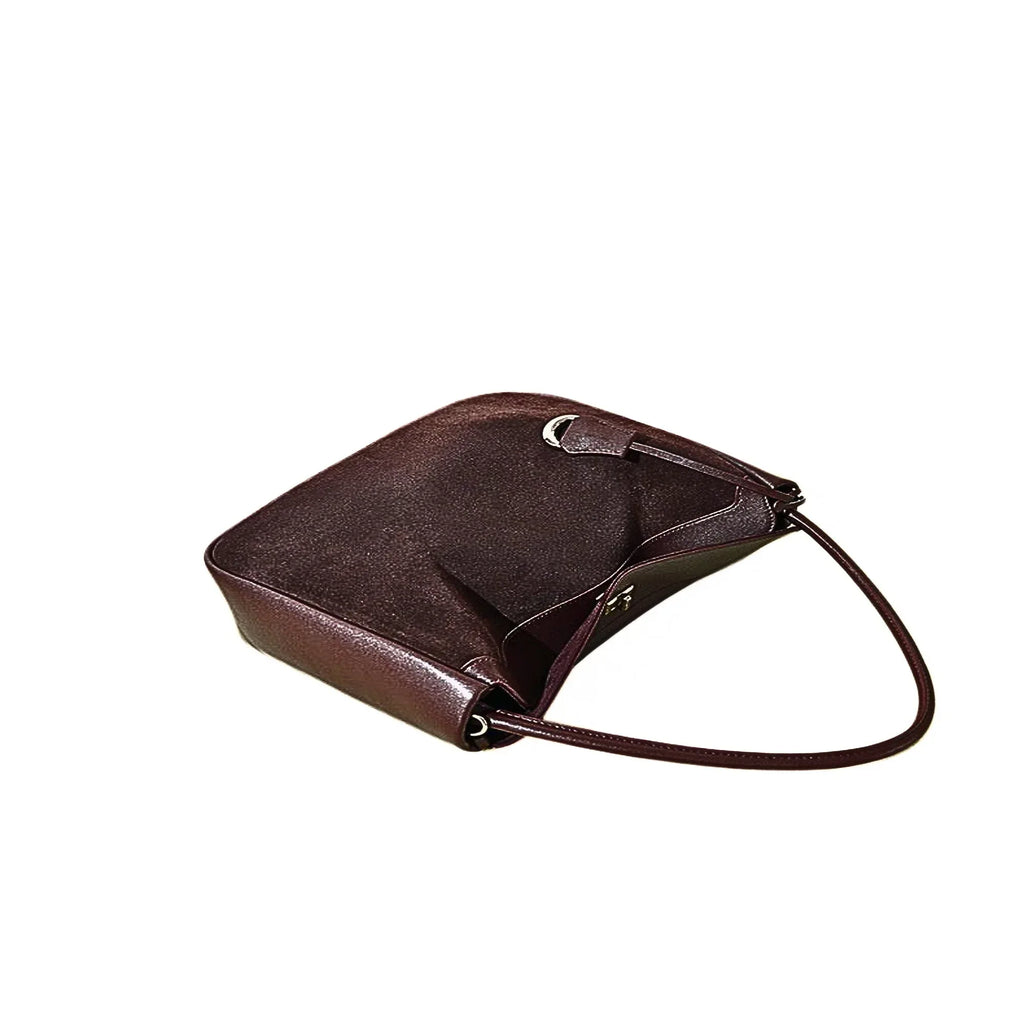 Vielseitige Leder-Schultertasche aus mattem Rindsleder - LyneaAya
