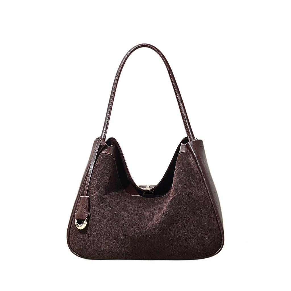 Vielseitige Leder-Schultertasche aus mattem Rindsleder - LyneaAya