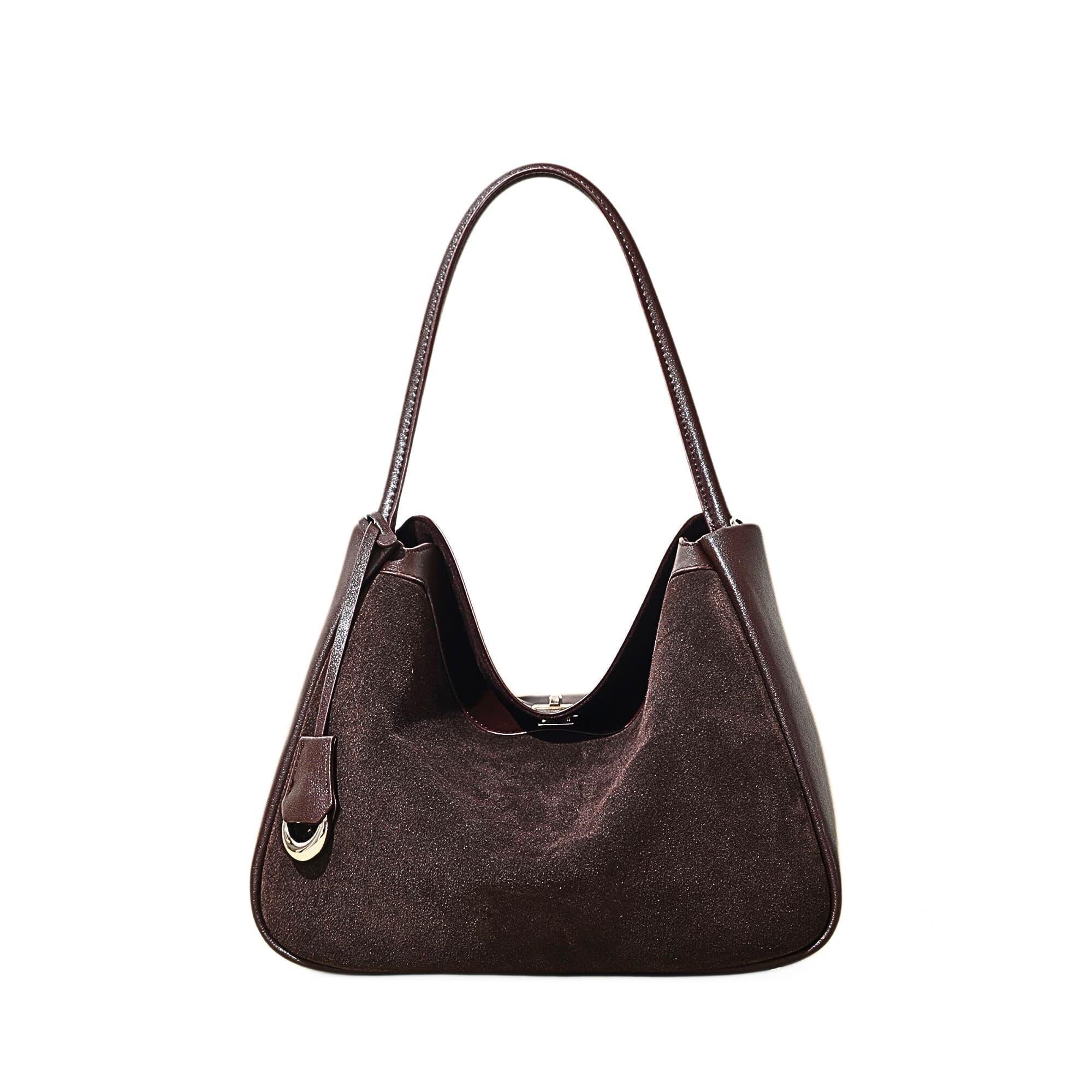 Vielseitige Leder-Schultertasche aus mattem Rindsleder - LyneaAya