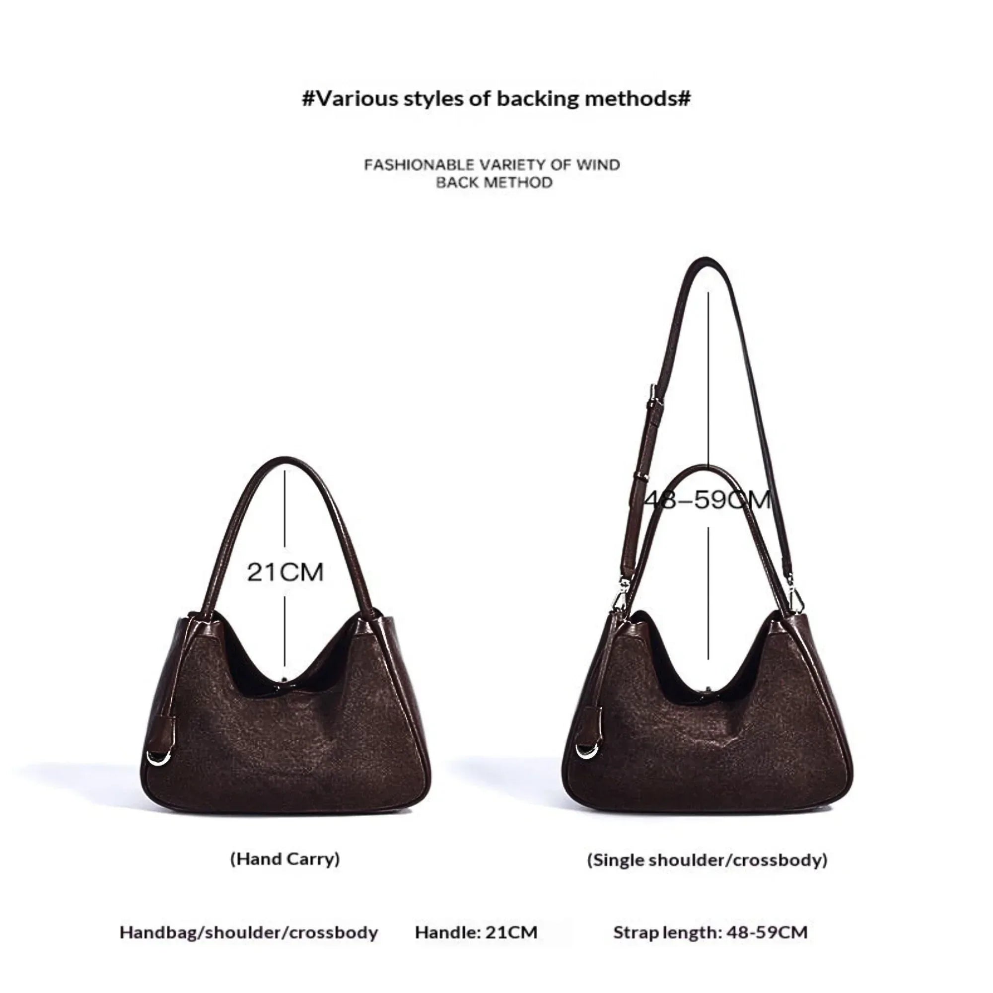 Vielseitige Leder-Schultertasche aus mattem Rindsleder - LyneaAya