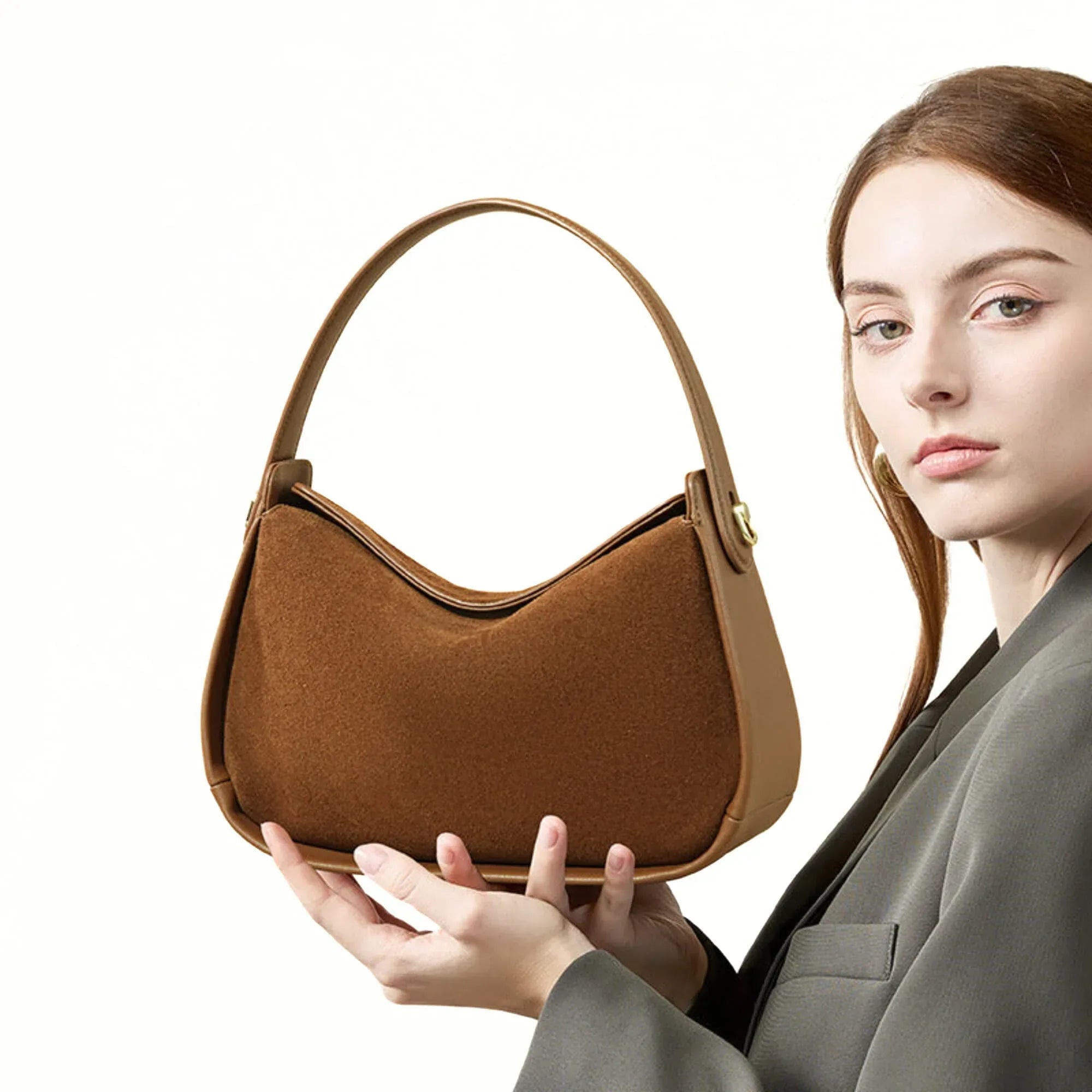 Wildleder Crossbody Bag – Luxus Handtasche - LyneaAya