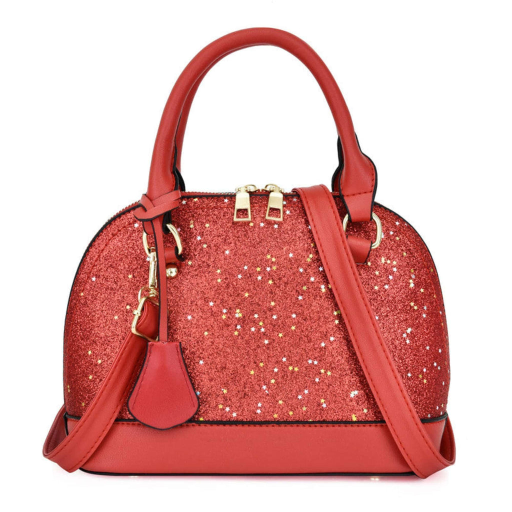 Glitzer Dome Handtasche mit Crossbody-Riemen - LyneaAya