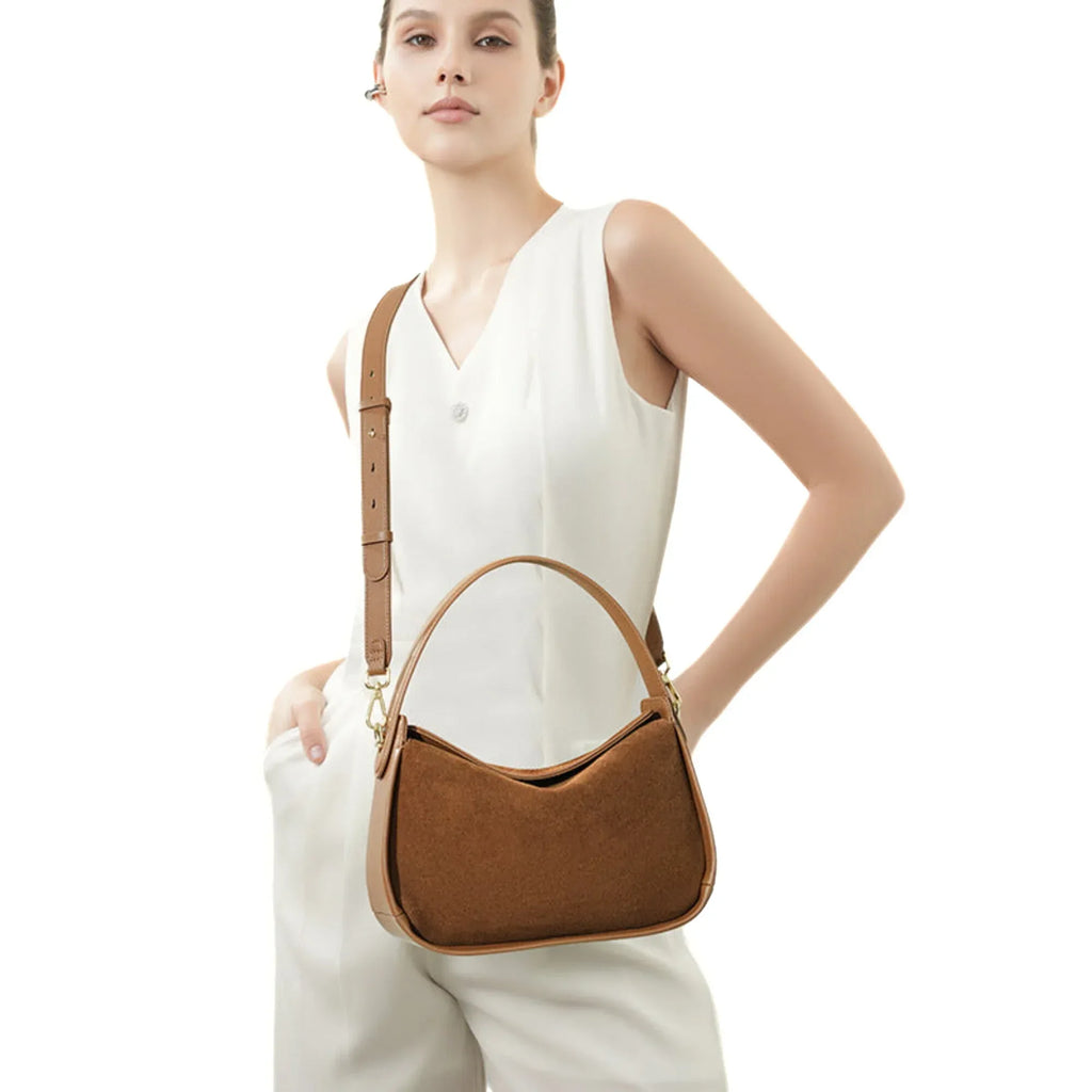Wildleder Crossbody Bag – Luxus Handtasche - LyneaAya