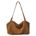 Wildleder Schultertasche Damen Braun – Hobo Bag Echtleder - LyneaAya